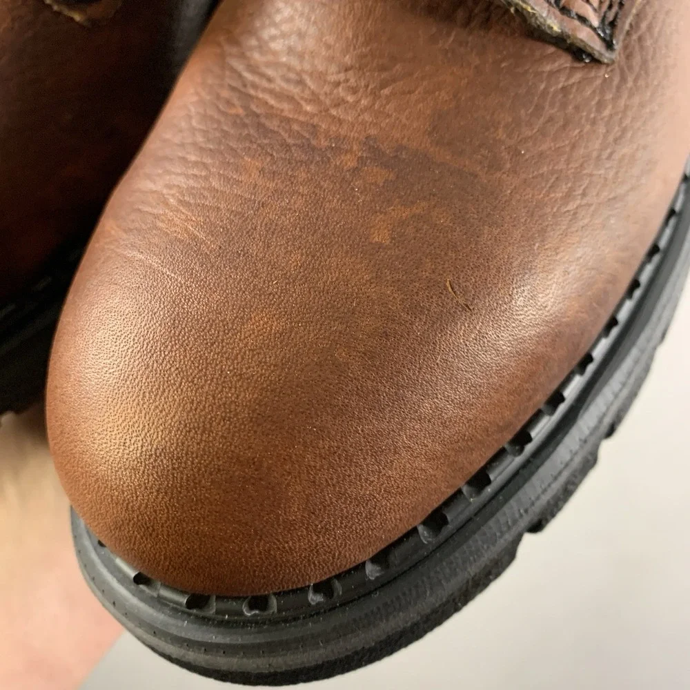 Red Wing Mens Leather Soft Toe EH Work Boots Size 7 B (Narrow) Lug Sole ASTM USA
